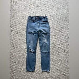 Abercrombie & Fitch Blue Distressed Skinny Jeans
